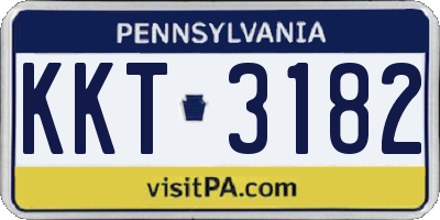 PA license plate KKT3182