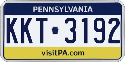PA license plate KKT3192