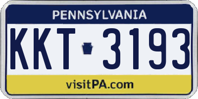 PA license plate KKT3193