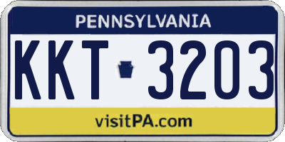 PA license plate KKT3203