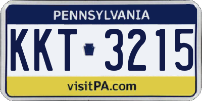 PA license plate KKT3215