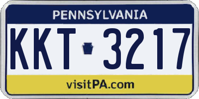 PA license plate KKT3217