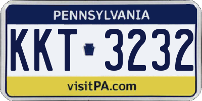 PA license plate KKT3232