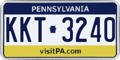 PA license plate KKT3240