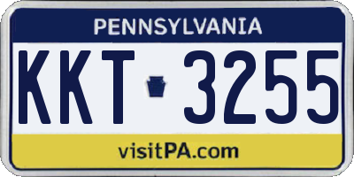 PA license plate KKT3255