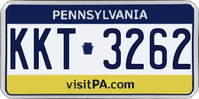 PA license plate KKT3262