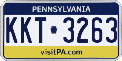 PA license plate KKT3263