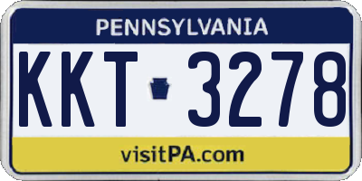 PA license plate KKT3278