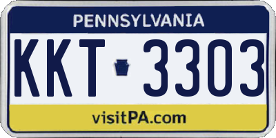 PA license plate KKT3303