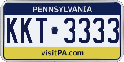 PA license plate KKT3333