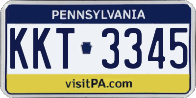 PA license plate KKT3345