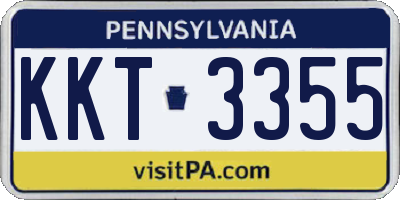 PA license plate KKT3355