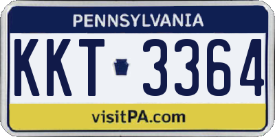 PA license plate KKT3364