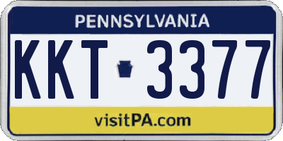 PA license plate KKT3377
