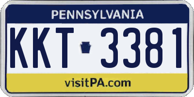 PA license plate KKT3381