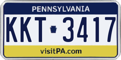 PA license plate KKT3417