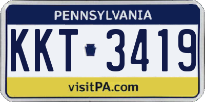 PA license plate KKT3419