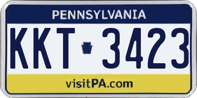PA license plate KKT3423