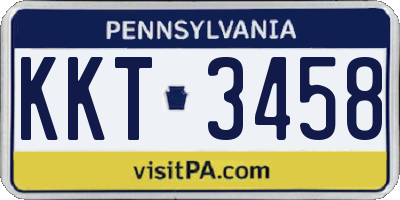 PA license plate KKT3458