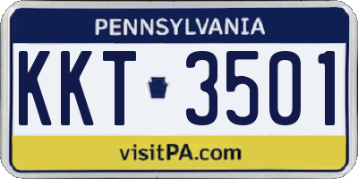 PA license plate KKT3501