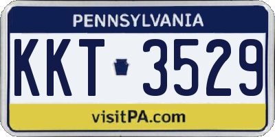 PA license plate KKT3529