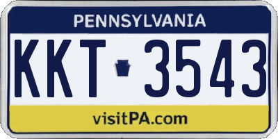 PA license plate KKT3543