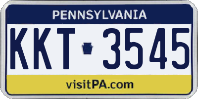 PA license plate KKT3545