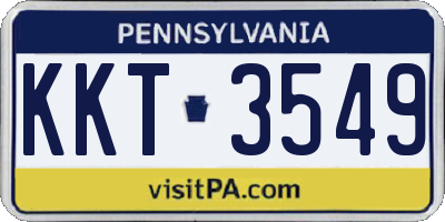 PA license plate KKT3549