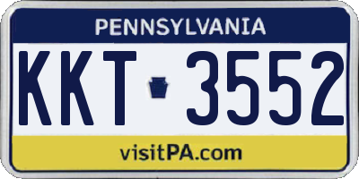 PA license plate KKT3552