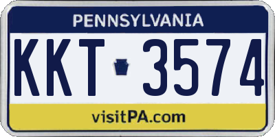 PA license plate KKT3574