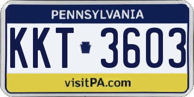 PA license plate KKT3603