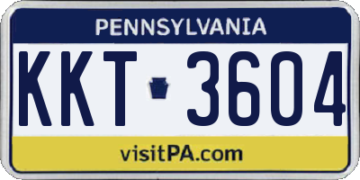 PA license plate KKT3604
