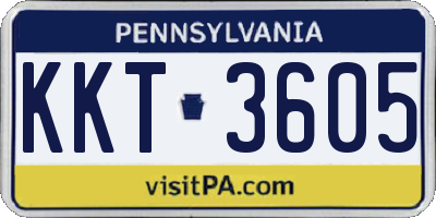 PA license plate KKT3605