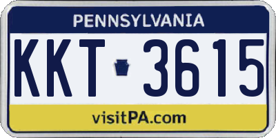 PA license plate KKT3615
