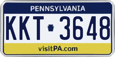 PA license plate KKT3648
