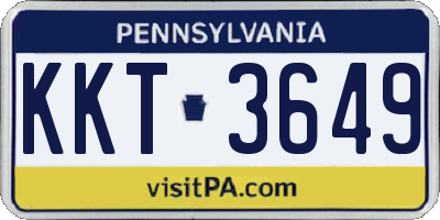 PA license plate KKT3649