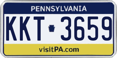 PA license plate KKT3659