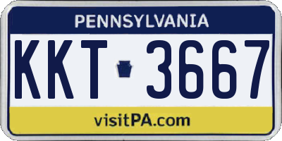 PA license plate KKT3667