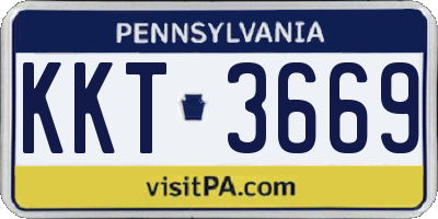 PA license plate KKT3669