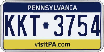 PA license plate KKT3754