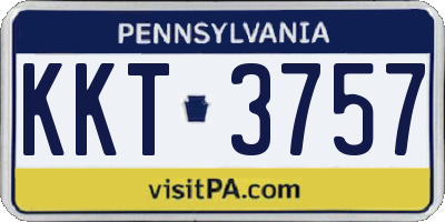 PA license plate KKT3757
