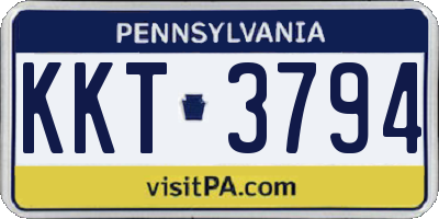 PA license plate KKT3794