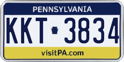 PA license plate KKT3834