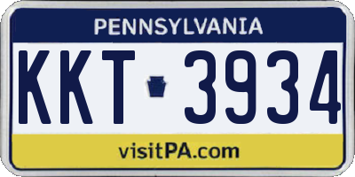 PA license plate KKT3934