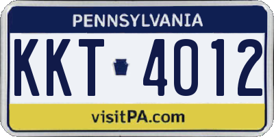 PA license plate KKT4012