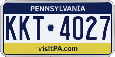 PA license plate KKT4027