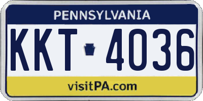 PA license plate KKT4036