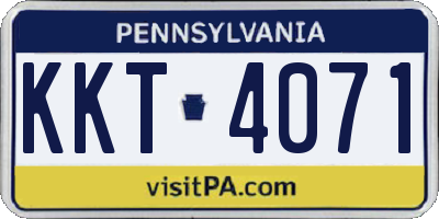 PA license plate KKT4071