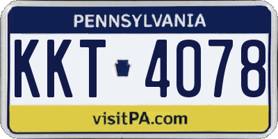 PA license plate KKT4078