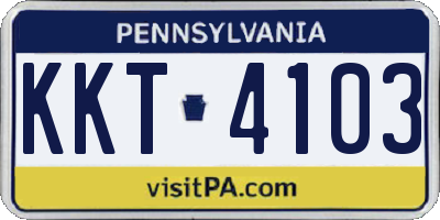 PA license plate KKT4103